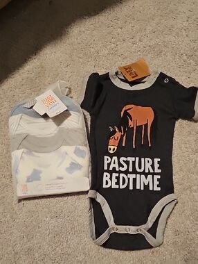 Black 'Pasture Bedtime' One-Piece Bodysuit